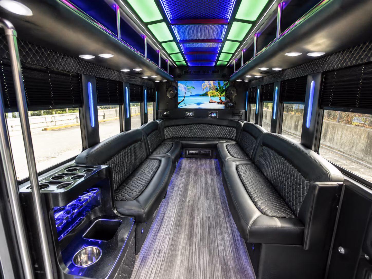 kettering 18 passenger party bus inside
