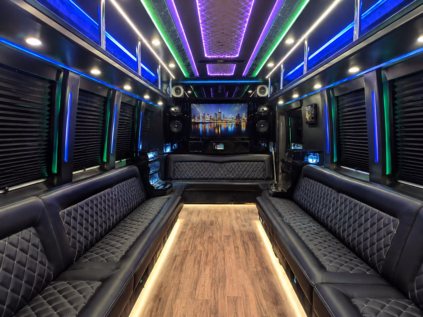 kettering 25 passenger party bus interior
