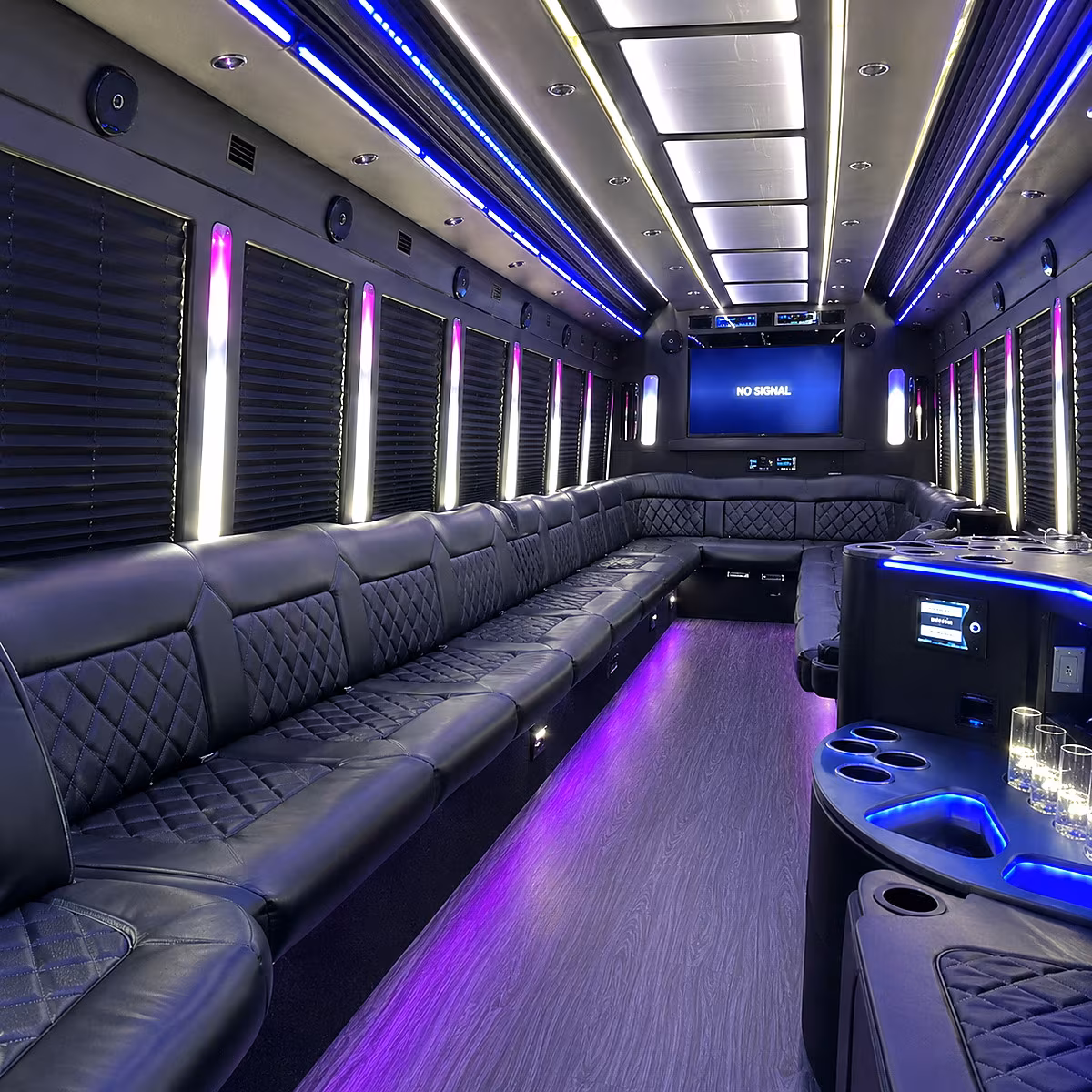 kettering 30 passenger party bus inside