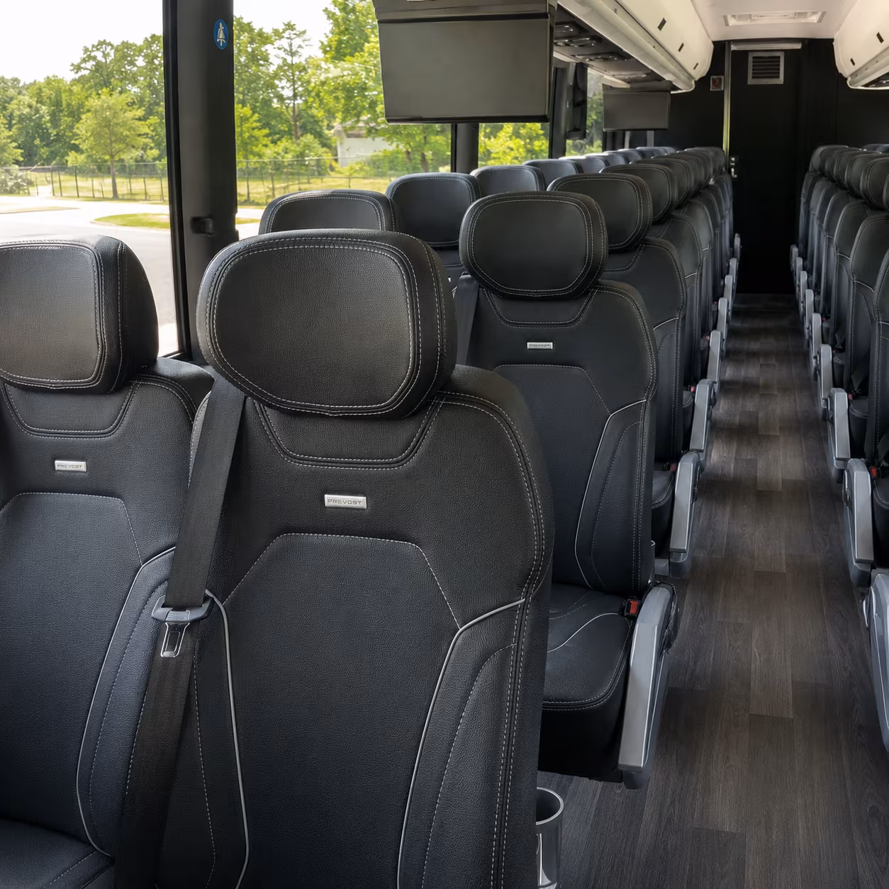 kettering 56 passenger charter bus inside